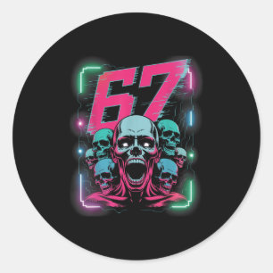 67 Halloween Scp Horror Face Scary Costume Shirt H Classic Round Sticker