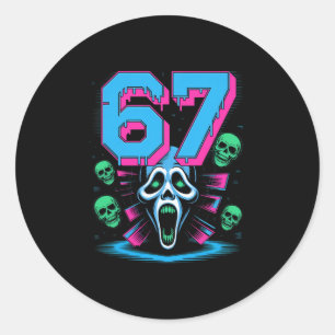 67 Halloween Scp Horror Face Scary Costume Shirt H Classic Round Sticker