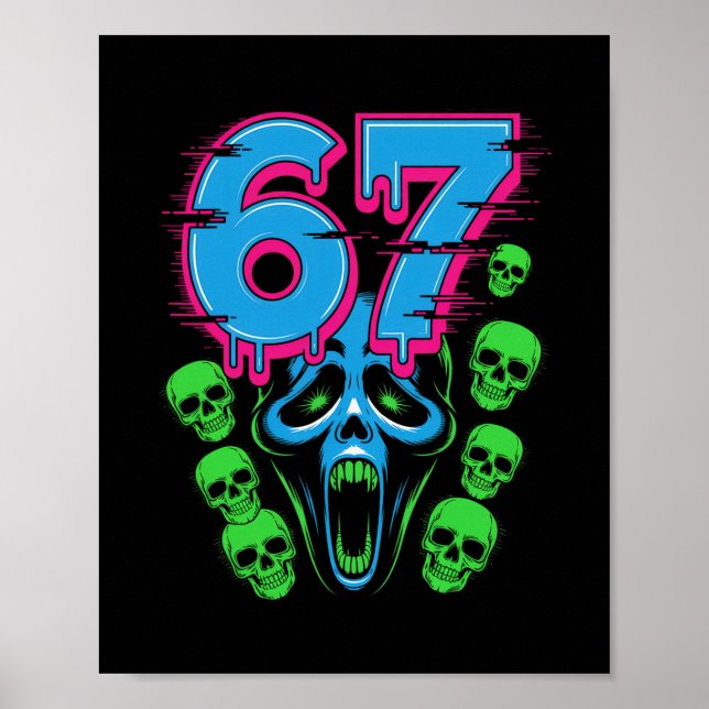 67 Halloween Scp Horror Face Scary Costume Shirt H Poster (Front)