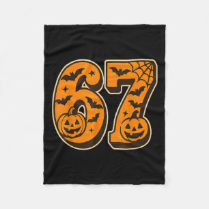 67 Halloween Six Seven Brainrot Meme Boys Kids Fun Fleece Blanket