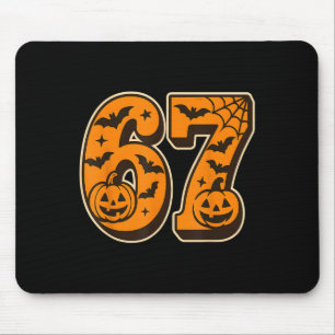 67 Halloween Six Seven Brainrot Meme Boys Kids Fun Mouse Pad