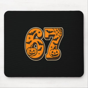 67 Halloween Six Seven Brainrot Meme Boys Kids Fun Mouse Pad