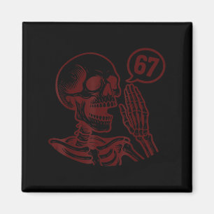 67 Halloween Skeleton Six Seven Meme Brainrot Funn Magnet