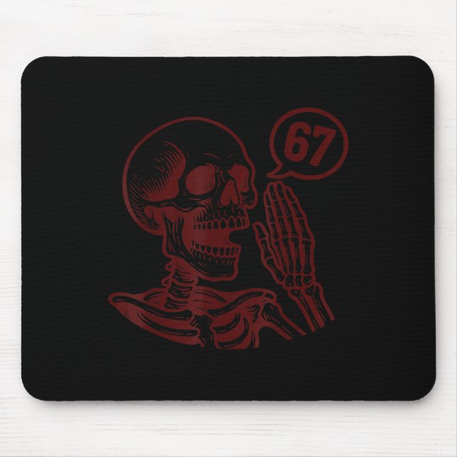 67 Halloween Skeleton Six Seven Meme Brainrot Funn Mouse Pad (Front)