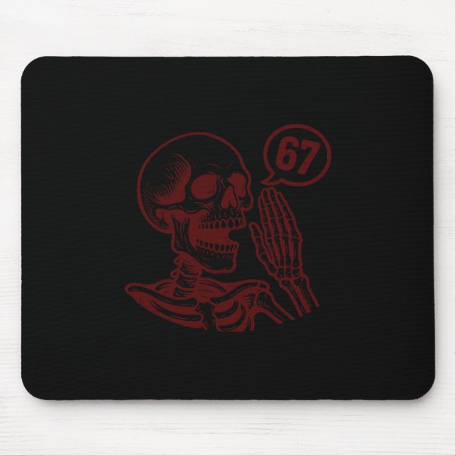 67 Halloween Skeleton Six Seven Meme Brainrot Funn Mouse Pad (Front)