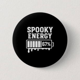 67 Halloween Spooky Energy Brainrot Meme Six Seven 6 Cm Round Badge
