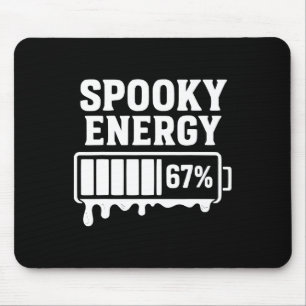 67 Halloween Spooky Energy Brainrot Meme Six Seven Mouse Pad