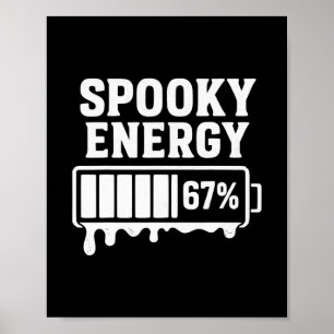 67 Halloween Spooky Energy Brainrot Meme Six Seven Poster