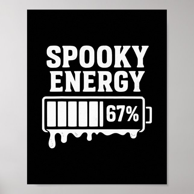 67 Halloween Spooky Energy Brainrot Meme Six Seven Poster (Front)