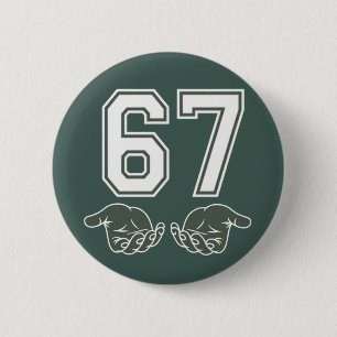 67 Hand Funny Six Seven Meme Generation Alpha  6 Cm Round Badge