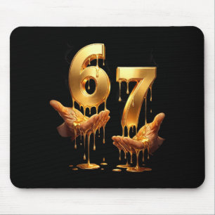 67 Hands Six Seven 6 7 Gold Drip Teens Boys Kids D Mouse Pad