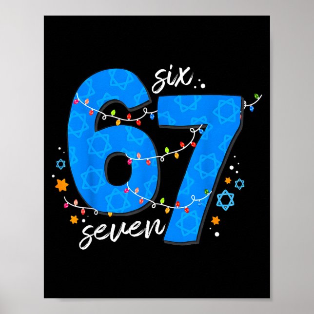 67 Hanukkah Jewish Holiday Menorah Six Seven Meme  Poster (Front)