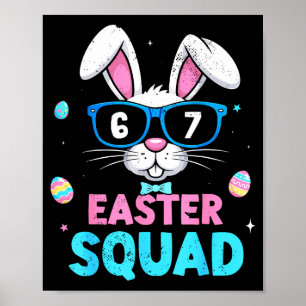 67 happy easter squad bunny funny for kids boys poster