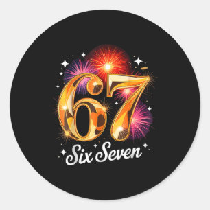 67 Happy New Year Funny Fireworks 2026 Men Women K Classic Round Sticker