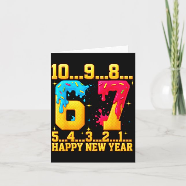 67 Happy New Year Six Seven Funny Countdown 2026  Card (Front)