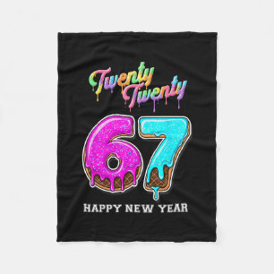 67 Happy New Year's Eve Six Seven Funny 2026 Brain Fleece Blanket