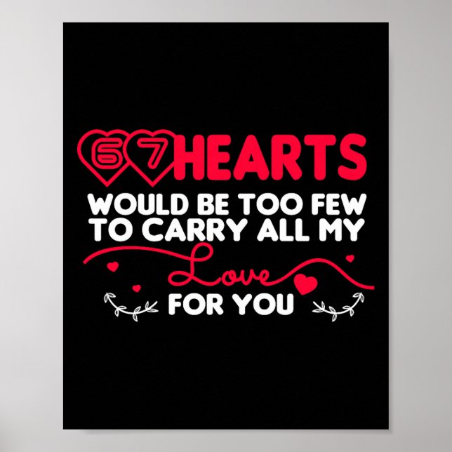 67 Hearts Valentines Romantic Cute Saying 67 Valen Poster (Front)