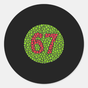 67 Hidden Meme Trending Gen Z Alpha Six Seven 6 7  Classic Round Sticker