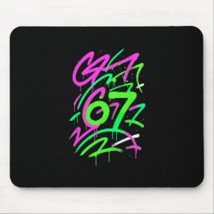 67 Hidden Meme Trending Gen Z Alpha Six Seven 6 7 Mouse Pad