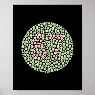 67 Hidden Meme Trending Gen Z Alpha Six Seven 6 7  Poster