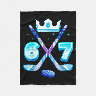67 Hockey Drip Funny Ice Meme Number Six Seven Fleece Blanket