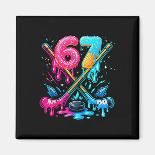 67 Hockey Drip Number Funny Meme Ice Hockey Boys G Magnet