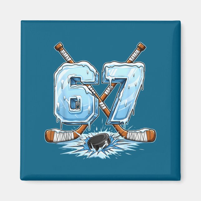 67 Hockey Drip Number Funny Meme Style Boys Graphi Magnet (Front)