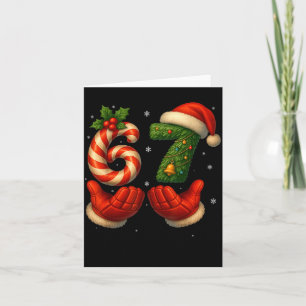 67 Hockey Hands Funny Christmas Meme Santa  Card