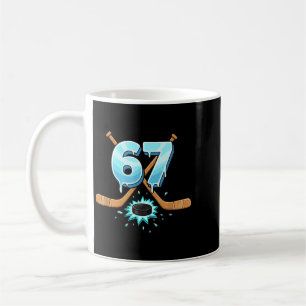 67 Hockey Ice Puck Smash Funny Boys Hockey Number Coffee Mug