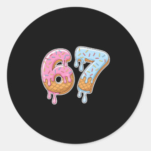 67 Ice Cream 67 Meme Funny Six Seven Gen Alpha Men Classic Round Sticker