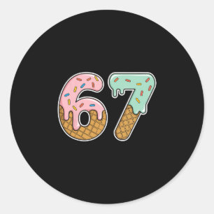 67 Ice Cream 67 Meme Funny Six Seven Gen Alpha Men Classic Round Sticker