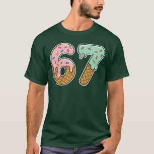67 Ice Cream 67 Meme Funny Six Seven Gen Alpha Men T-Shirt