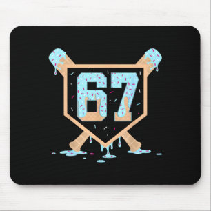 67 Ice Cream Drip Baseball Meme Funny Six Seven Ge Mouse Pad
