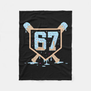 67 Ice Cream Drip Bysebyll Meme Funny Six Seven Ge Fleece Blanket