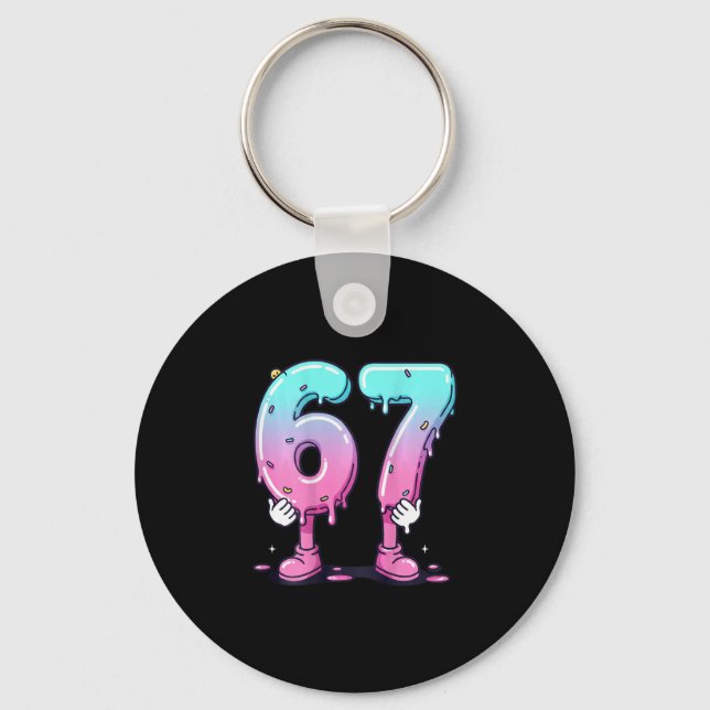 67 Ice Cream Drip (ck) Six Seven Meme For Gen Alph Key Ring (Front)