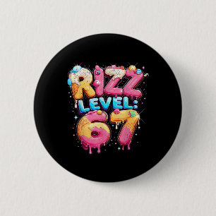 67 Ice Cream Drip Cool Meme Six Seven Gen Alpha Sl 6 Cm Round Badge
