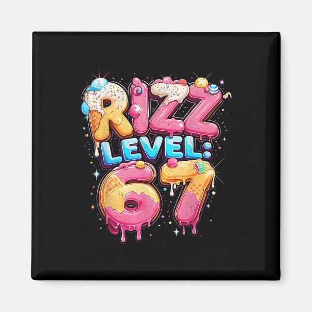 67 Ice Cream Drip Cool Meme Six Seven Gen Alpha Sl Magnet (Front)