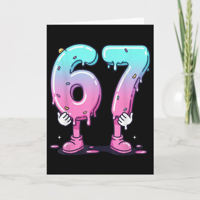 67 Ice Cream Drip (front) Six Seven Meme For Gen A Card (Front)