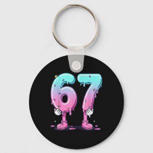 67 Ice Cream Drip (front) Six Seven Meme For Gen A Key Ring