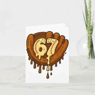 67 Ice Cream Drip Funny Six Seven Baseball  Card