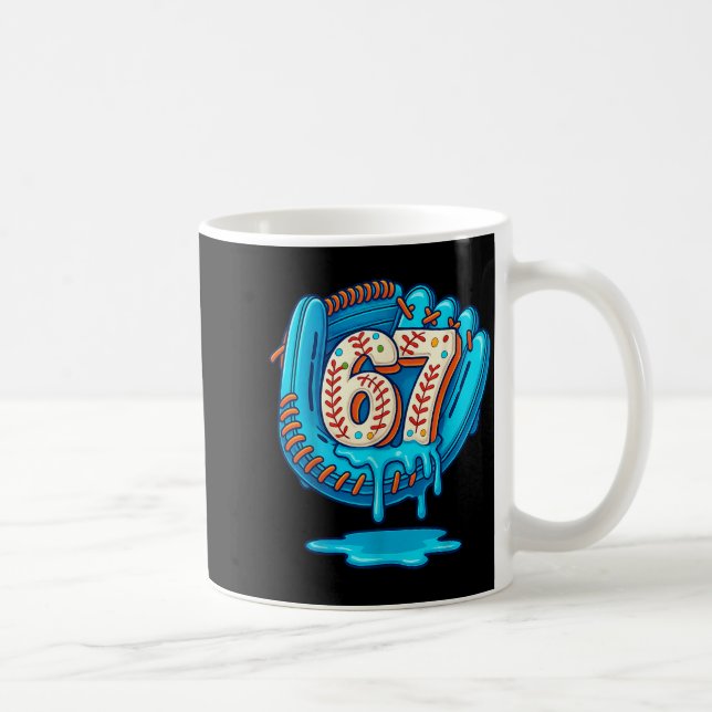 67 Ice Cream Drip Funny Six Seven Baseball  Coffee Mug (Right)
