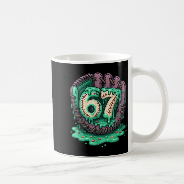 67 Ice Cream Drip Funny Six Seven Baseball  Coffee Mug (Right)
