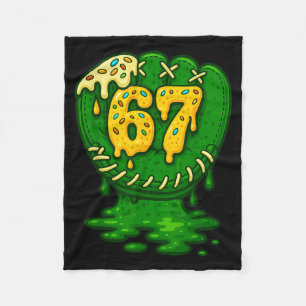 67 Ice Cream Drip Funny Six Seven Baseball Fleece Blanket