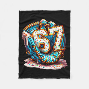 67 Ice Cream Drip Funny Six Seven Baseball  Fleece Blanket