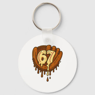 67 Ice Cream Drip Funny Six Seven Baseball  Key Ring