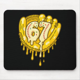 67 Ice Cream Drip Funny Six Seven Baseball Mouse Pad
