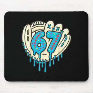 67 Ice Cream Drip Funny Six Seven Baseball Mouse Pad