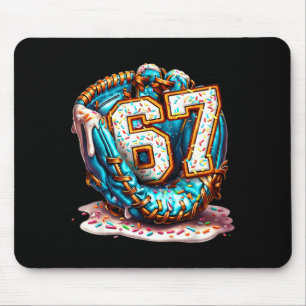 67 Ice Cream Drip Funny Six Seven Baseball Mouse Pad
