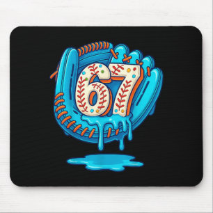 67 Ice Cream Drip Funny Six Seven Baseball Mouse Pad