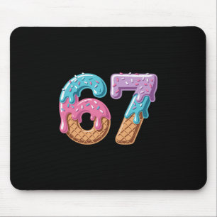 67 Ice Cream Drip Funny Six Seven Meme Number 6 An Mouse Pad
